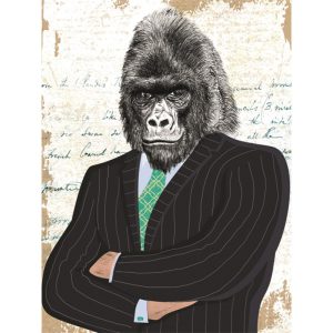 Dibond schilderij Gorilla 60x80 cm aluart Mondiart