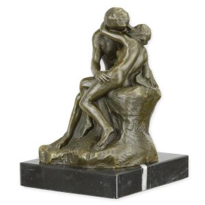 "De kus" - Bronzen beeld - sculptuur - h14 cm