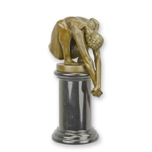 Naakte man - Bronzen beeld - erotische sculptuur - h27,7 cm