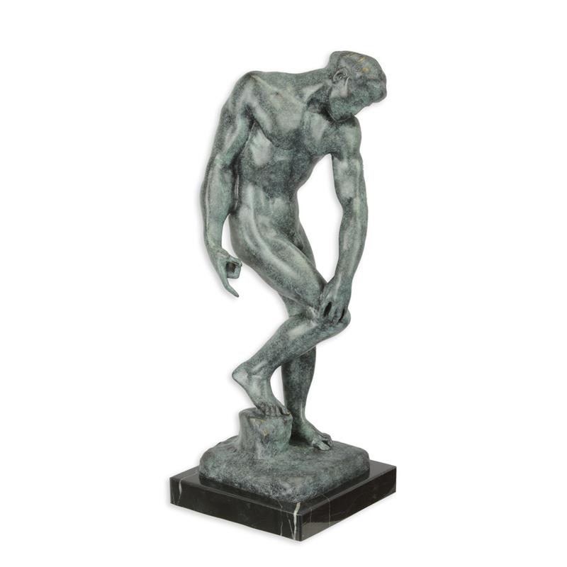 Bronzen beeld - Adam - de eerste man - Gedetailleerd Sculptuur - 29,4 cm H