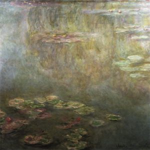 Dibond schilderij Waterlelies 100x100 cm aluart Mondiart
