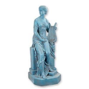 Resin beeld - Vrouw met lier (harp) - harssculptuur - 85,4 cm H