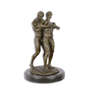 Bronzen beeld - Twee naakte mannen
