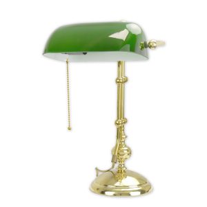 Bankierslamp - Messing met groene kap - Tafellamp - H53,5 cm