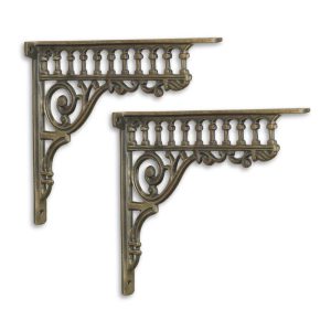 Plankendragers - Klassieke gietijzeren houders - Set van 2 - H22,9 cm Baakman