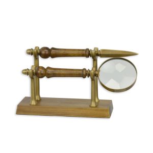 Bureau accesoire - Vergrootglas en briefopener - op standaard - 13 cm H