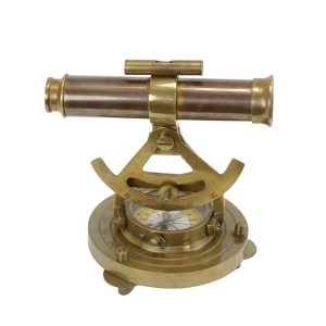 Messing beeld - theodoliet - ouderwets hoekmeetinstrument - 13,5 cm H
