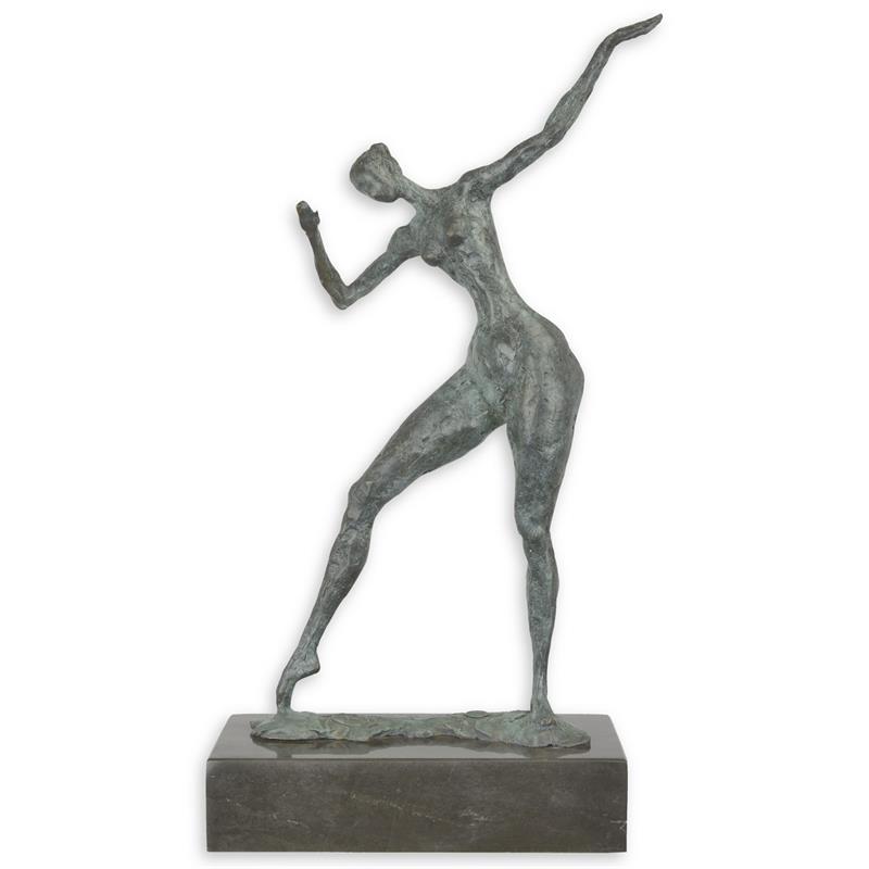 Naakte dame poseert - Bronzen beeld - Modernisme - H51,6 cm
