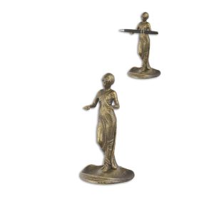 Gietijzeren beeld - Penhouder Vrouw - Art Nouveau sculptuur - 21,5 cm H