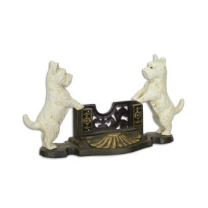 Kaarthouder - Twee Schotse Terriers, hond - Gietijzeren beeld - 14,6 cm H