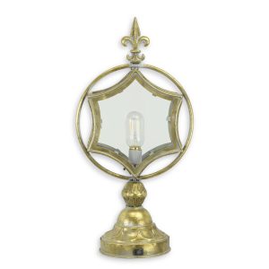 Tafellamp - klassieke lamp - messing - glazen kap - 54 cm H