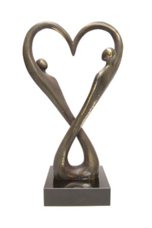 Brons beeld Liefdes sculptuur “With Love” H 29 cm Martinique