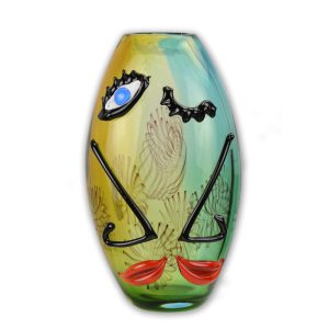abstact - kleurrijk - Glazen vaas - Murano Stijl Sculptuur - h32 cm