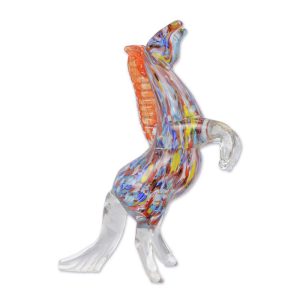 Fokpaard - Hengst - Glazen beeld - Murano stijl - h33 cm