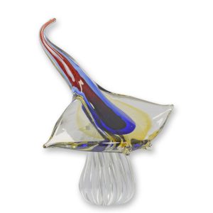 Reuzenmanta - Rog - vis - Glazen beeld - Murano stijl - h28,5 cm