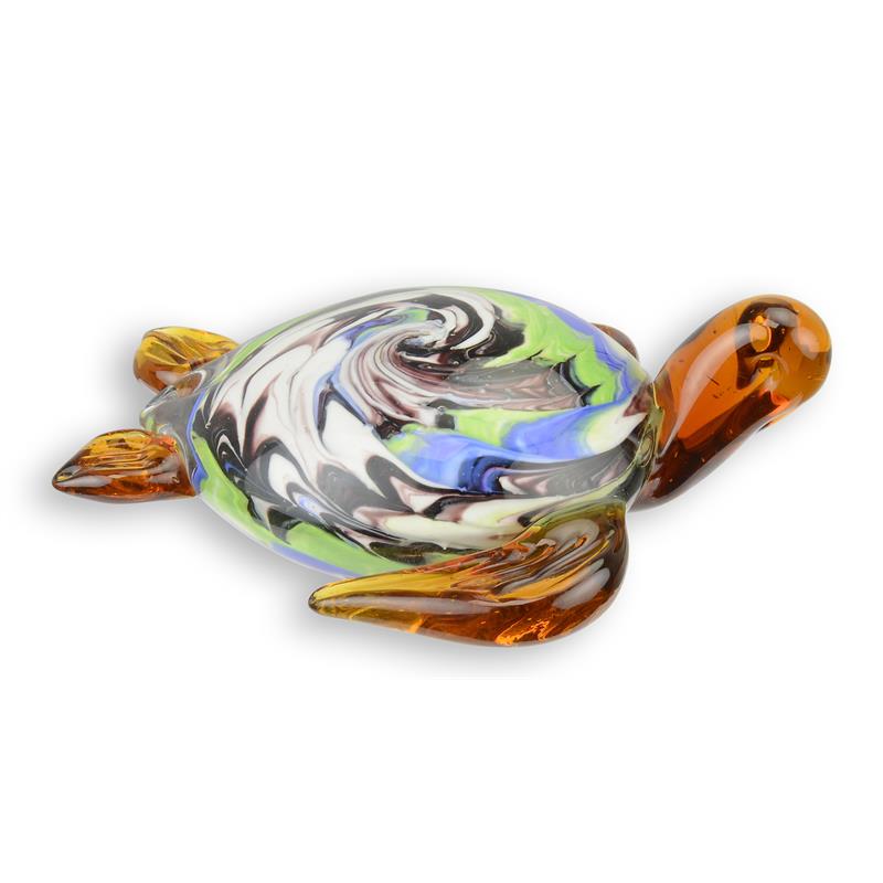 Caius Cornwall God Schildpad - Glazen beeld - Murano stijl - h6,9 | Trerndybywave.nl