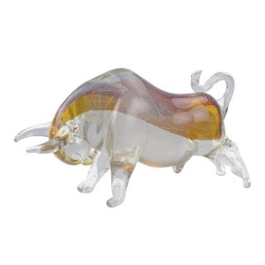 Stier in de aanval - Glazen beeld - Murano stijl - h13,1 cm