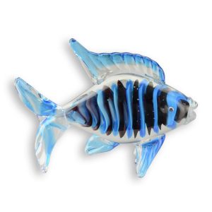 Blauwe vis - Glazen beeld - Murano stijl - h17,1 cm