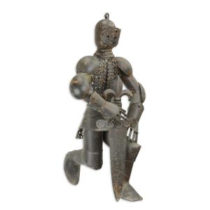Beeld - knielende ridder - Middeleeuwen - ijzer beeld - H68,4 cm Baakman