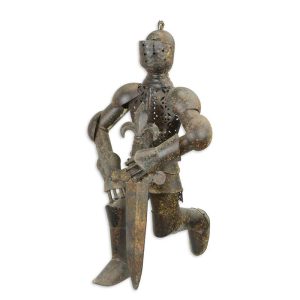 Beeld - knielende ridder - Middeleeuwen - ijzer beeld - H66,7 cm Baakman