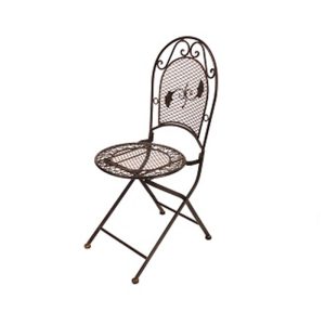 Opklapbare stoel - bistrostoel - Tuindecoratie - bruin ijzer - h96 cm
