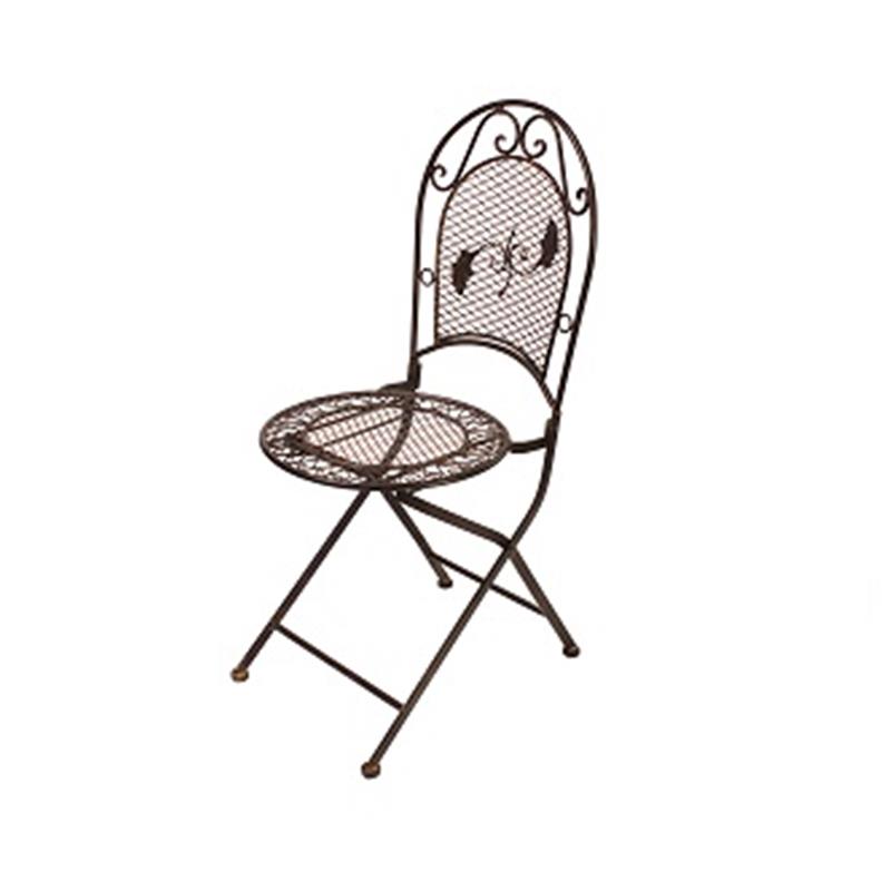 Opklapbare stoel - bistrostoel - Tuindecoratie - bruin ijzer - h96 cm