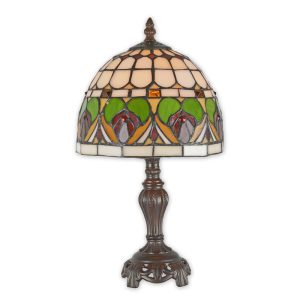 Tiffany tafellamp - Glas in lood - Klassieke kleuren - 37 cm H