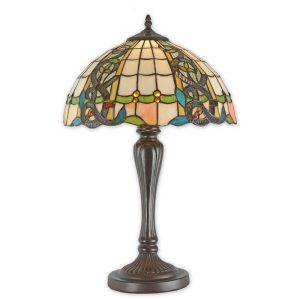 Tiffany tafellamp - Glas in lood - Lichte kleuren decoratie - H57 cm Lumilamp