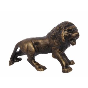 Gietijzeren beeld - Bruine leeuw - Dieren sculptuur - 13,3 cm H