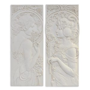 Wanddecoratie - Art nouveau - set an 2 - griekse godinnen - H100 cm Baakman