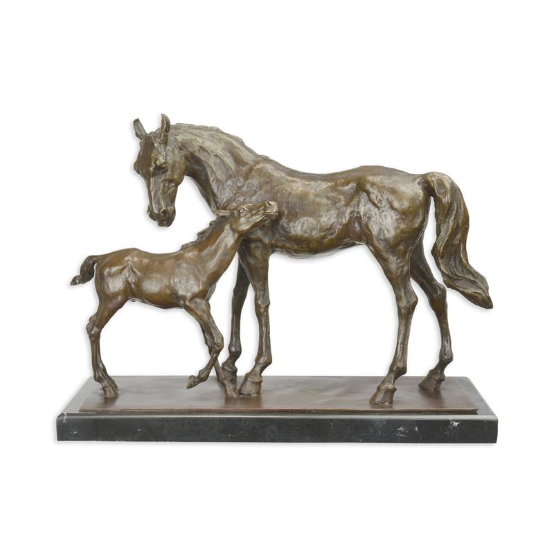 Wat leuk Contour Achterhouden Bronzen beeld - Paard met veulen - Dieren beelden - H32,7 cm Baakman -  trendybywave.nl