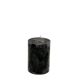 Stompkaars Zwart Branded by - 7x10 cm - set van 4 - parafine