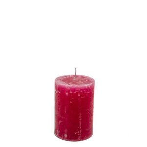 Stompkaars Roze Branded by - 7x10 cm - set van 4 - parafine