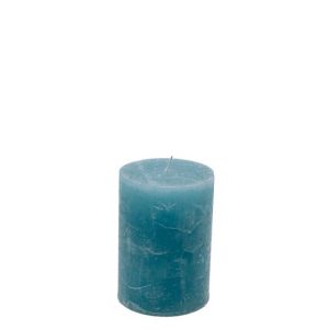 Stompkaars Lichtblauw Branded by - 7x10 cm - set van 4 - parafine