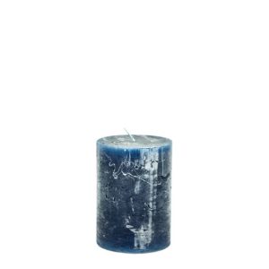 Stompkaars Donkerblauw Branded by - 7x10 cm - set van 4 - parafine