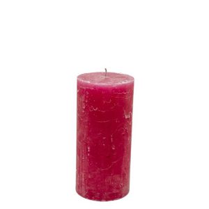 Stompkaars Roze Branded by - 7x15 cm - set van 4 - parafine