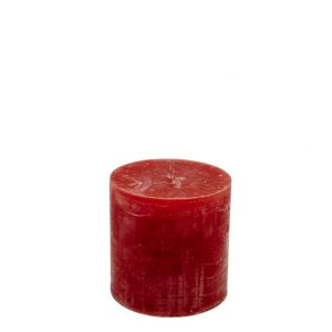 Stompkaars rood Branded by - 10x10 cm - set van 4 - parafine