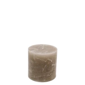 Stompkaars Stone Branded by - 10x10 cm - set van 4 - parafine