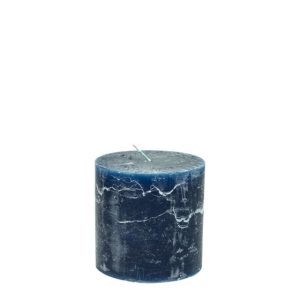 Stompkaars donkerblauw Branded by - 10x10 cm - set van 4 - parafine