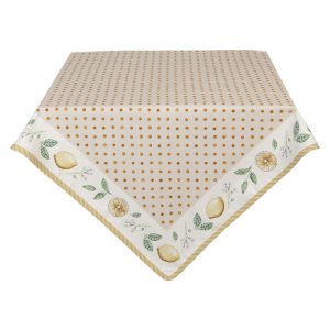 Vierkant Tafelkleed 100x100 cm Beige - Geel Katoen Vierkant Citroenen - tafellinnen