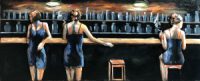 3D art metaalschilderij - vrouwen aan de bar