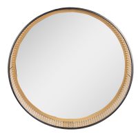 Spiegel  Ø 60 cm Bruin Metaal Rond - grote spiegel - wand spiegel
