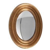 Spiegel 24x32 cm Goudkleurig Hout Ovaal - grote spiegel - wand spiegel