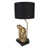 Tafellamp Boeddha 26x54 cm Goudkleurig Zwart - Kunststof Bureaulamp