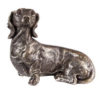 Decoratie beeld hond Hond 23 cm Zilverkleurig Kunststof Beeld decoratie Decoratieve accessoires