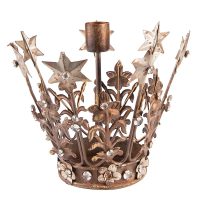 Kandelaar Kroon 15 cm - bruin ijzer - kaarsenstandaard - kaarsenhouder