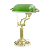 Bankierslamp Messing - Tafellamp - Klassieke lamp Groen - 40,8 cm hoog