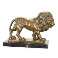 Bronzen beeld - Leeuw - sculptuur - 25,8 cm hoog