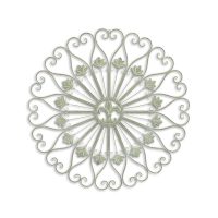 Metalen wanddecoratie - Fleur de Lis decor - Metaal klassiek wit