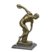 Bronzen sculptuur - Discuswerper - Grieks